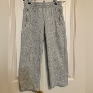 Gray, wide leg, kid girls sweatpants